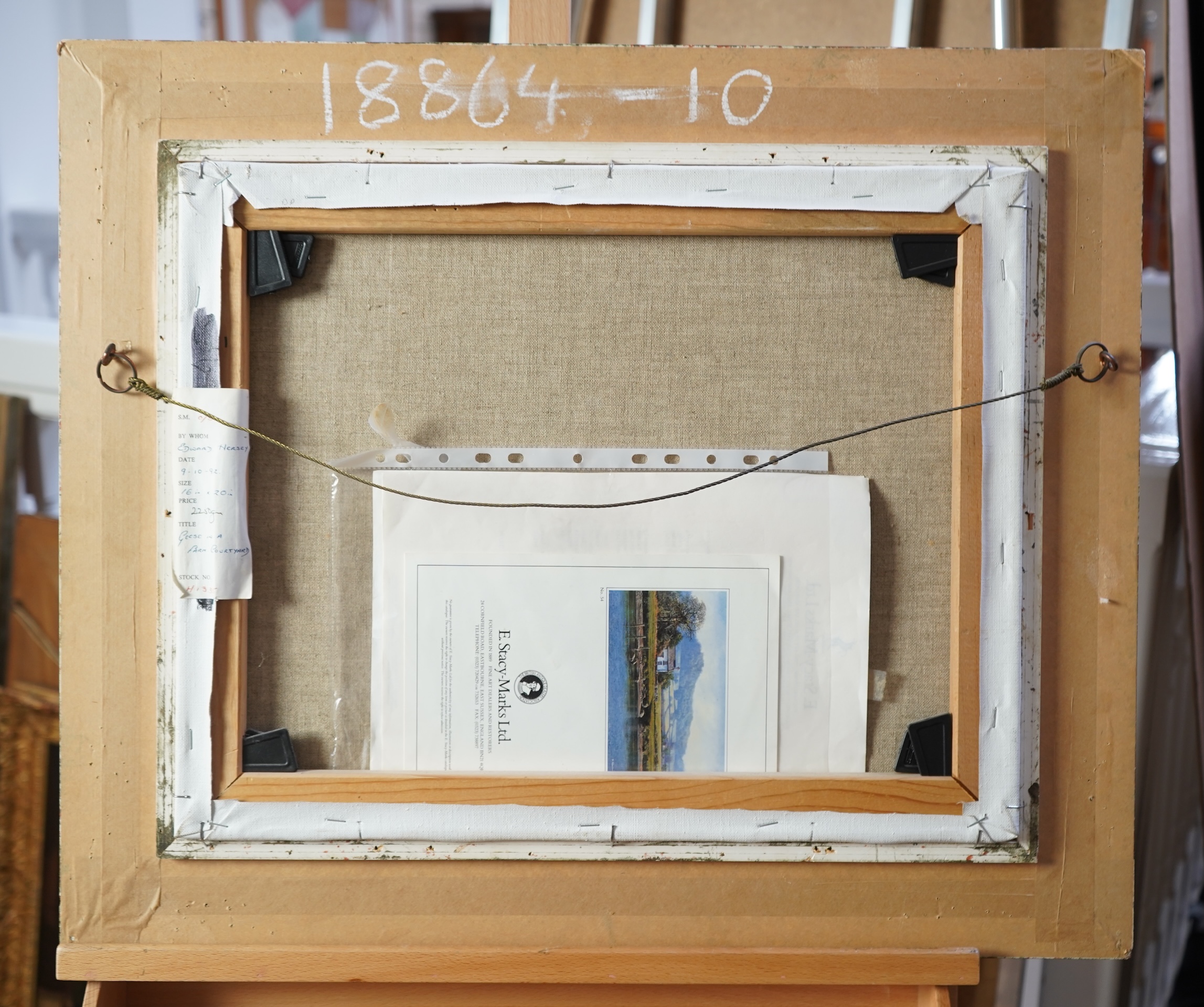 Edward Hersey, b.1948, Geese in a Farm Courtyard